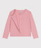 Effen katoenen cardigan voor kinderen roze CHARME