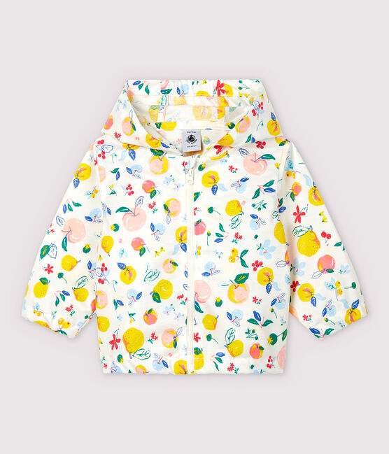 Coupe-vent en maille enduite bébé garçon blanc MARSHMALLOW/blanc MULTICO