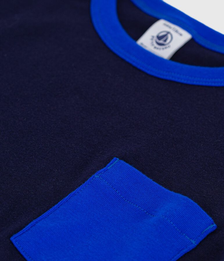 Katoenen T-shirt met korte mouwen voor kinderen blauw SOIR
