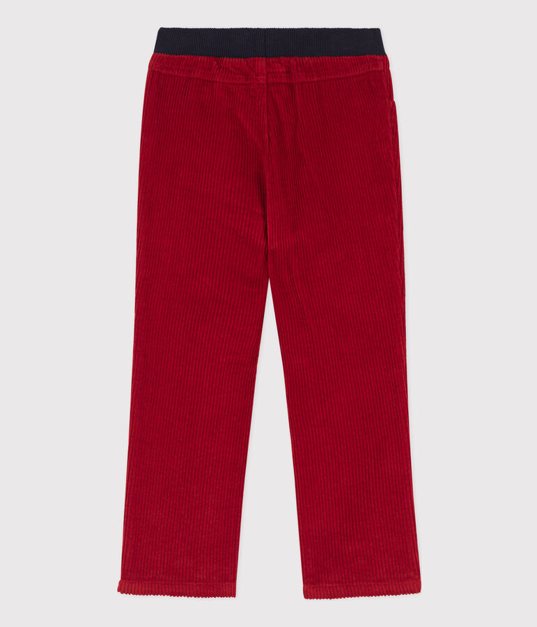 Ribfluwelen regular jongensbroek rood