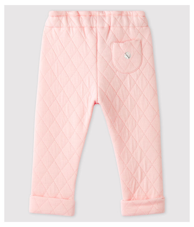 Pantalon en tubique matelass&eacute; b&eacute;b&eacute; fille rose