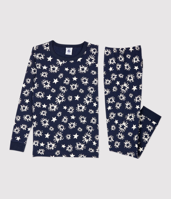 Pyjama snugfit imprimé étoiles petit garçon bleu SMOKING/blanc MARSHMALLOW