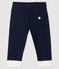 Legging b&eacute;b&eacute; fille en molleton bleu marine