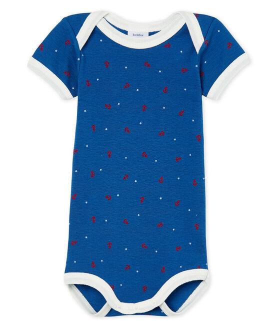 Body met korte mouwen voor babyjongens wit MARSHMALLOW/wit MULTICO