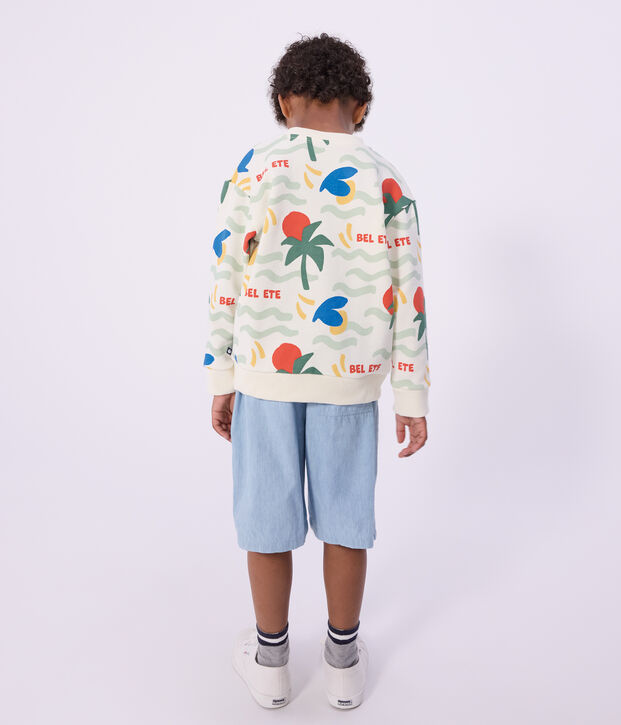 Katoenen sweatshirt met print voor kinderen ecru/multicouleur