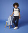 Jersey T-shirt met korte mouwen voor jongens wit MARSHMALLOW/blauw SMOKING