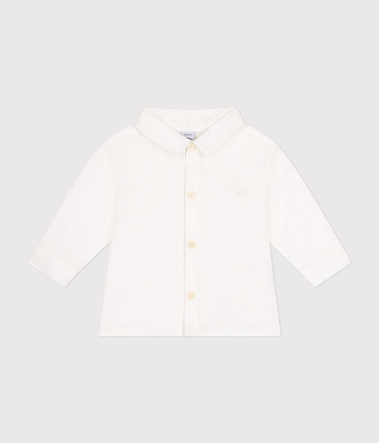 Chemise en popeline b&eacute;b&eacute; blanc