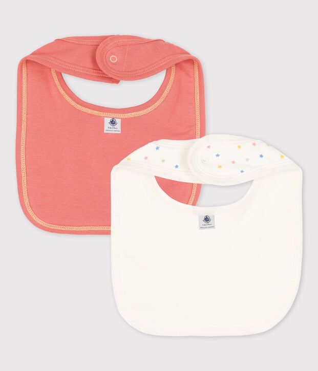 Lot de 2 bavoirs b&eacute;b&eacute; en coton multicouleur