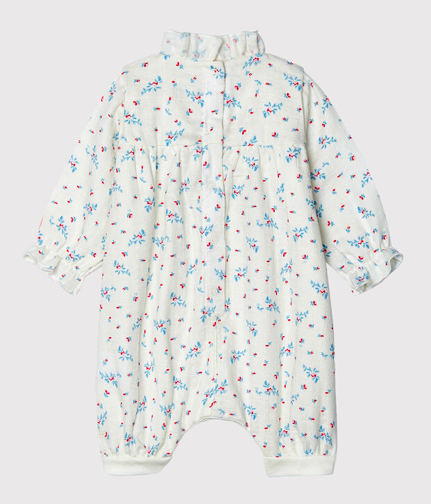 Pakje babymeisje van gebreide stof wit/multicouleur