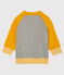 Cardigan zippé bébé garçon en tubique gris SUBWAY/jaune BOUDOR
