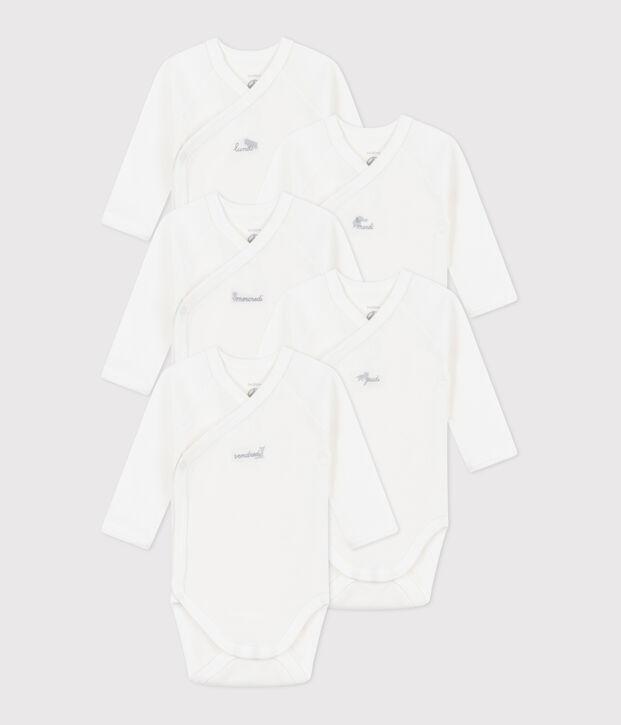 Setje met 5 katoenen rompertjes met lange mouw voor baby's multicouleur