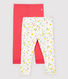 Lot de 2 leggings bébé fille.