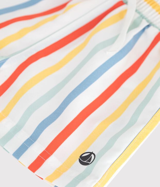 Short de bain b&eacute;b&eacute; ray&eacute; blanc/multicouleur