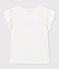 Katoenen T-shirt met korte mouwen voor meisjes wit MARSHMALLOW