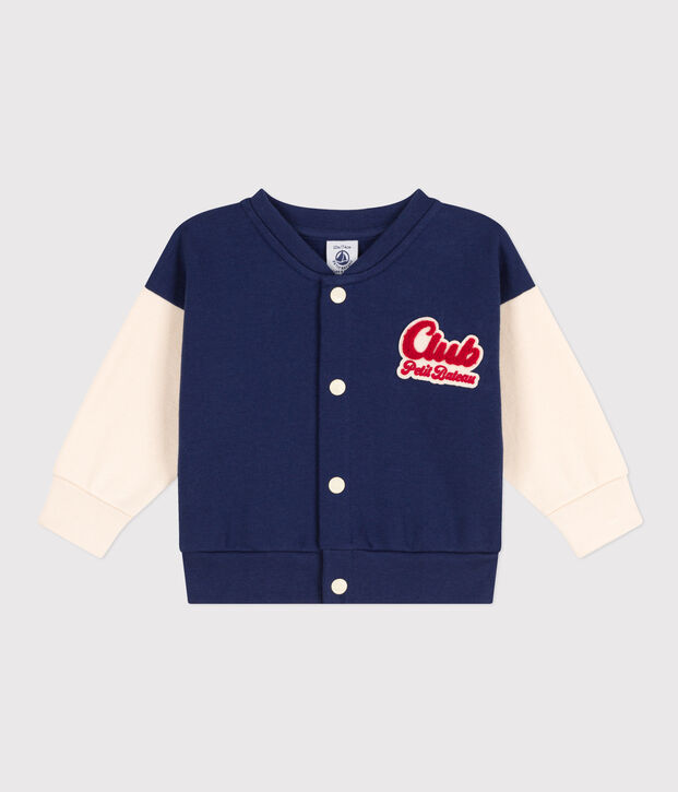 Teddy van molton voor baby's blauw/ecru
