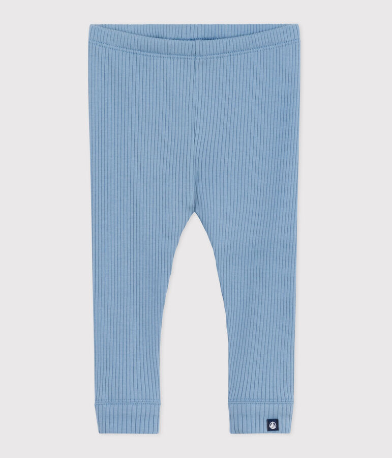 Legging b&eacute;b&eacute; en coton uni bleu