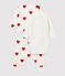 Ensemble 3 pièces cœurs rouges bébé en coton biologique blanc MARSHMALLOW/rouge TERKUIT