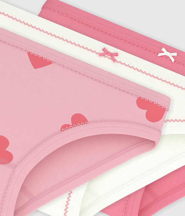 Lot de culottes enfant en coton imprim&eacute; c&oelig;urs multicouleur