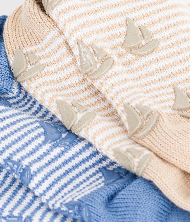 2 paires de chaussettes b&eacute;b&eacute; en coton antid&eacute;rapantes multicouleur