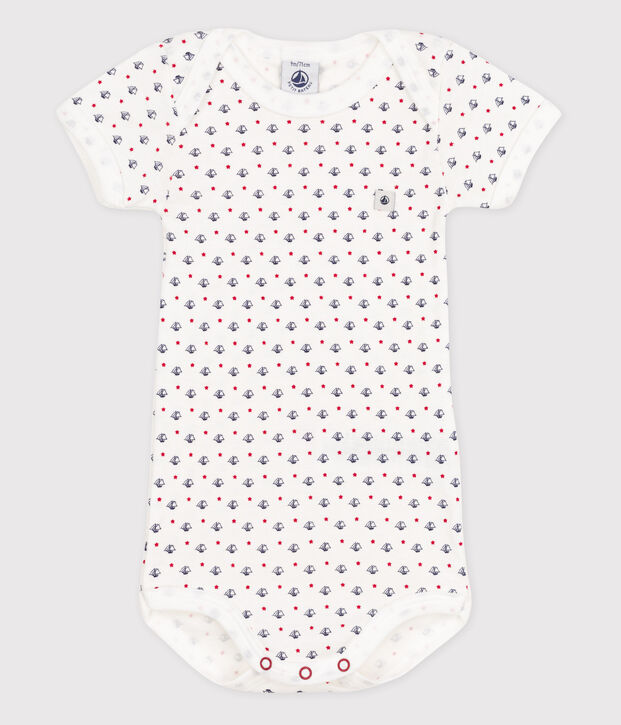 Body manches courtes b&eacute;b&eacute; blanc/bleu/multicouleur