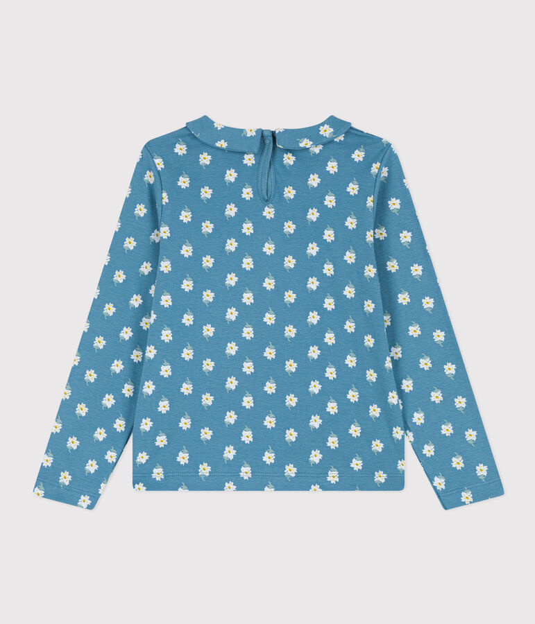 Gebloemde katoenen blouse voor meisjes blauw/multicouleur