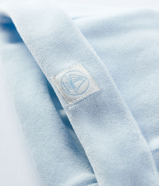 Fluwelen babymutsje in biokatoen blauw TOUDOU