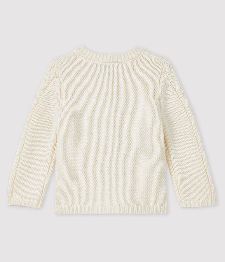 Baby cardigan van wol en katoen wit