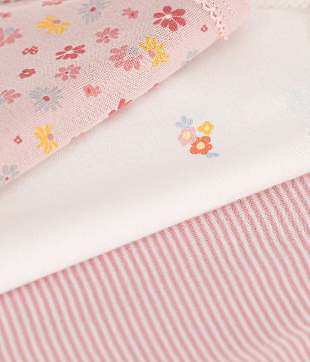 Set van 3 body's met bandjes en bloemetjes in katoen multicouleur