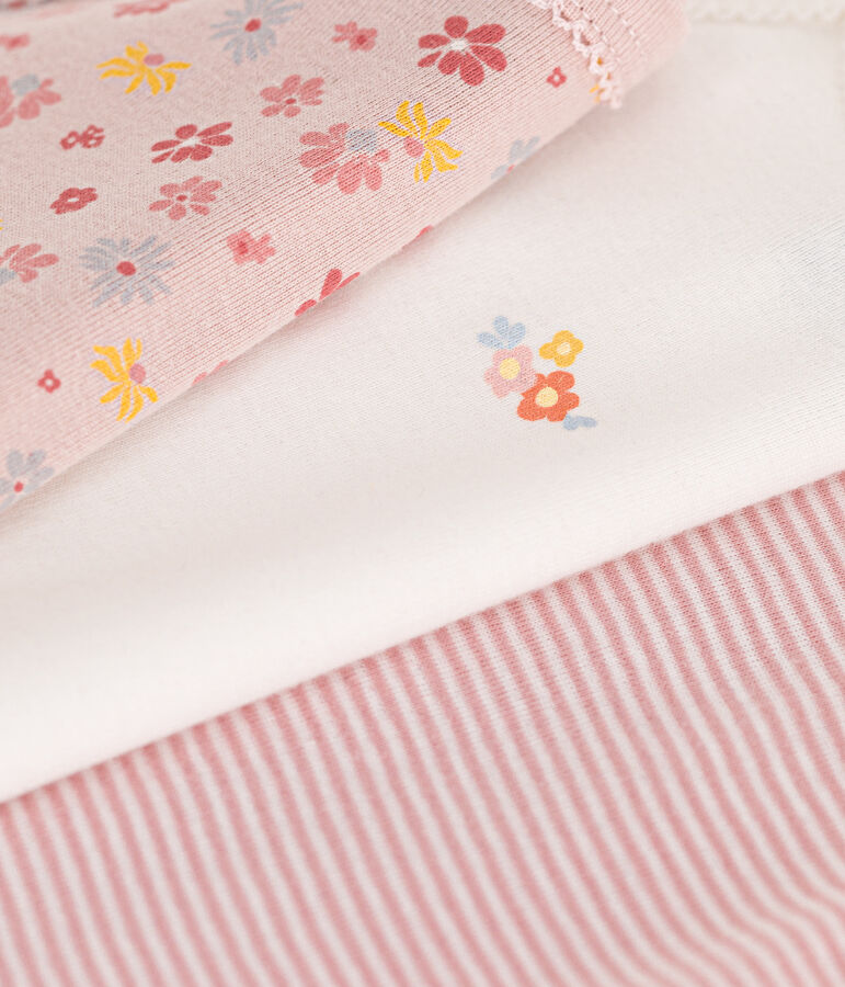 Set van 3 body's met bandjes en bloemetjes in katoen multicouleur