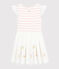 Robe cérémonie en coton et tulle enfant fille blanc MARSHMALLOW/rose MINOIS