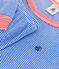 Pyjama enfant en coton manches longues à rayures bleu PERSE/blanc MARSHMALLOW