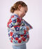 Katoenen babyjasje met tinneroy-streepje en bloemenprint wit/multicouleur