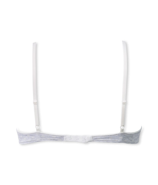 Soutien gorge fille &agrave; pois gris/blanc