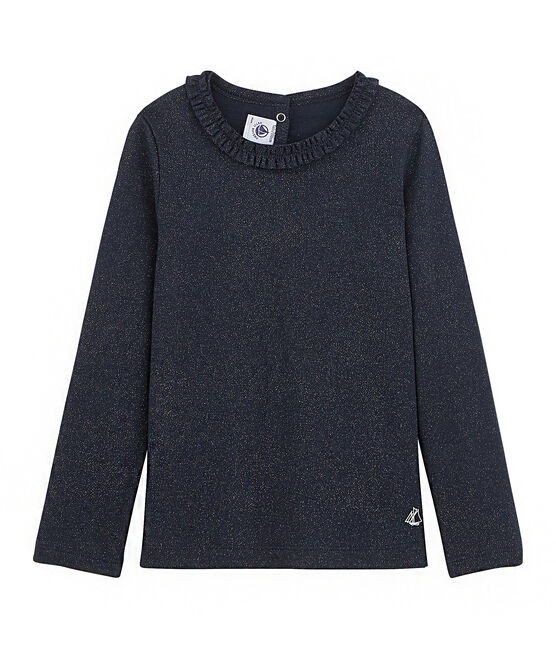 Meisjet tee-shirtmet lange mouwen en milleraies strepen blauw SMOKING/geel OR