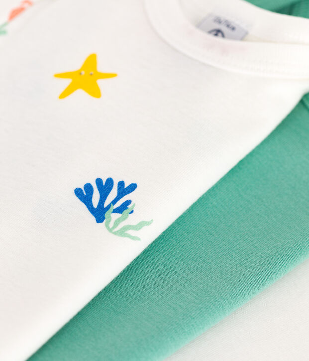 Lot de 3 bodies manches courtes en coton imprim&eacute; b&eacute;b&eacute; multicouleur