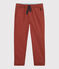 Pantalon regular en serge de coton enfant garçon marron OMBRIE