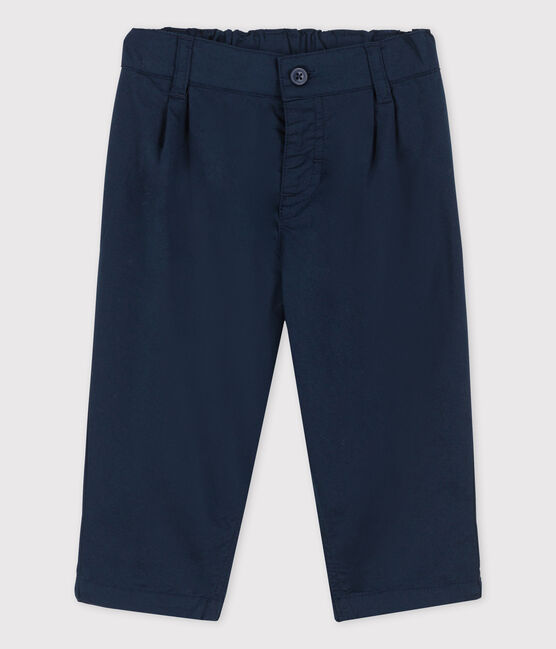 Leuke broek in stevige keperstof voor baby's blauw SMOKING