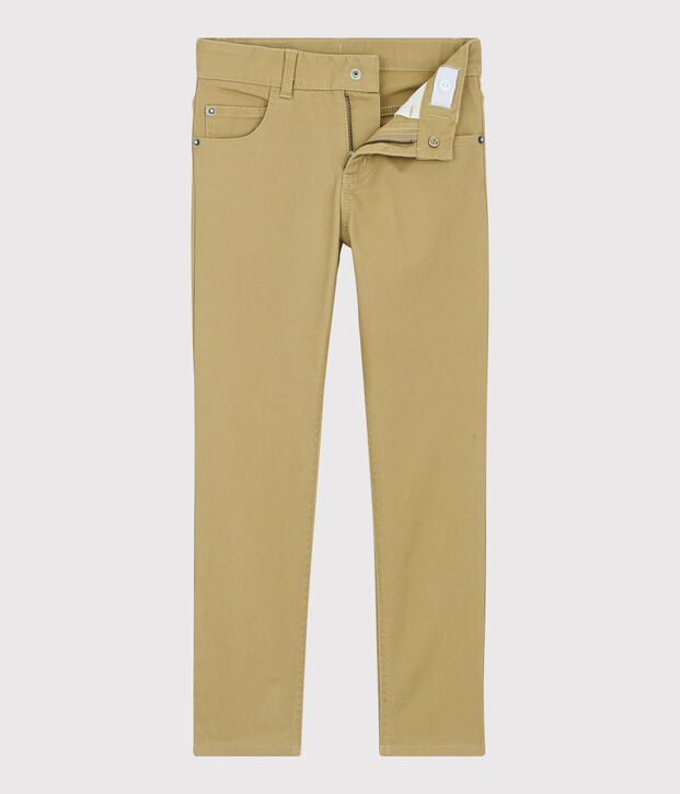 Jongens skinnybroek van twill beige