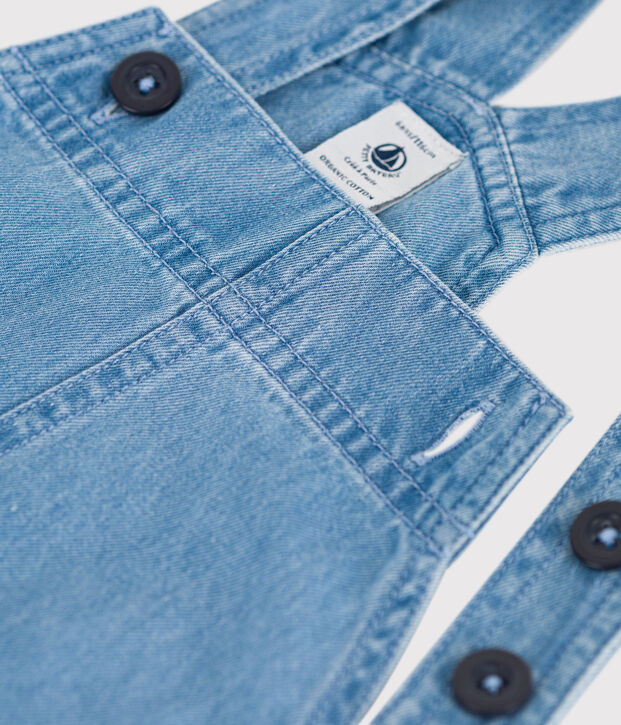 Robe salopette en denim l&eacute;ger enfant fille bleu