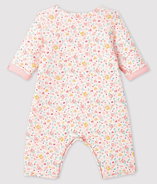 Lang babypakje van ribstof wit/multicouleur
