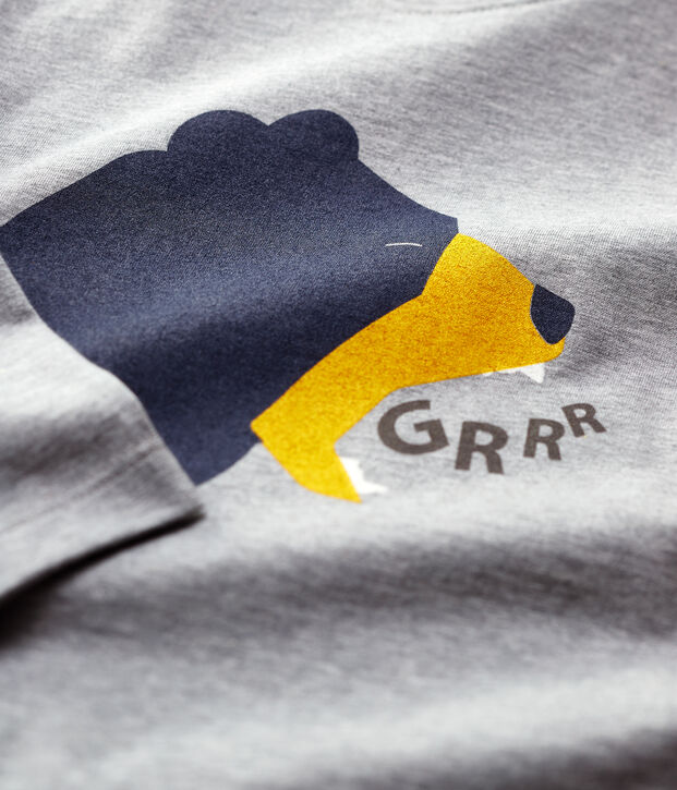 Tee-shirt manches longues en coton enfant gar&ccedil;on gris