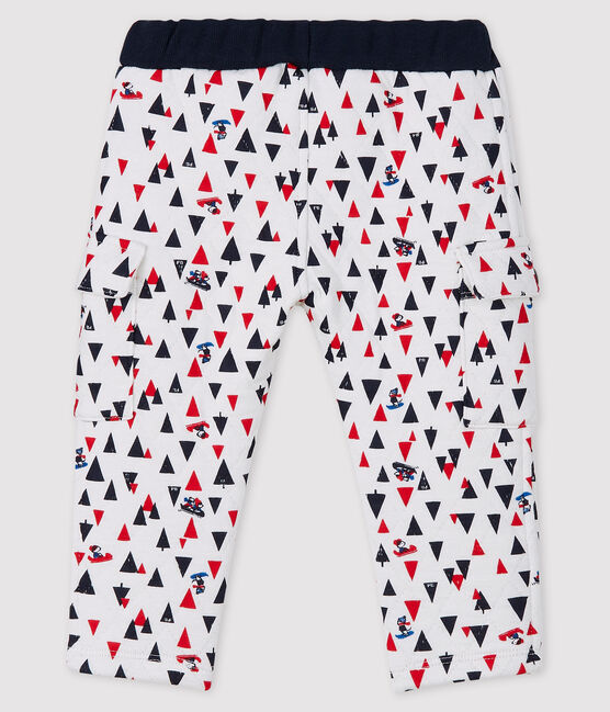 Pantalon bébé garçon en tubique blanc MARSHMALLOW/blanc MULTICO