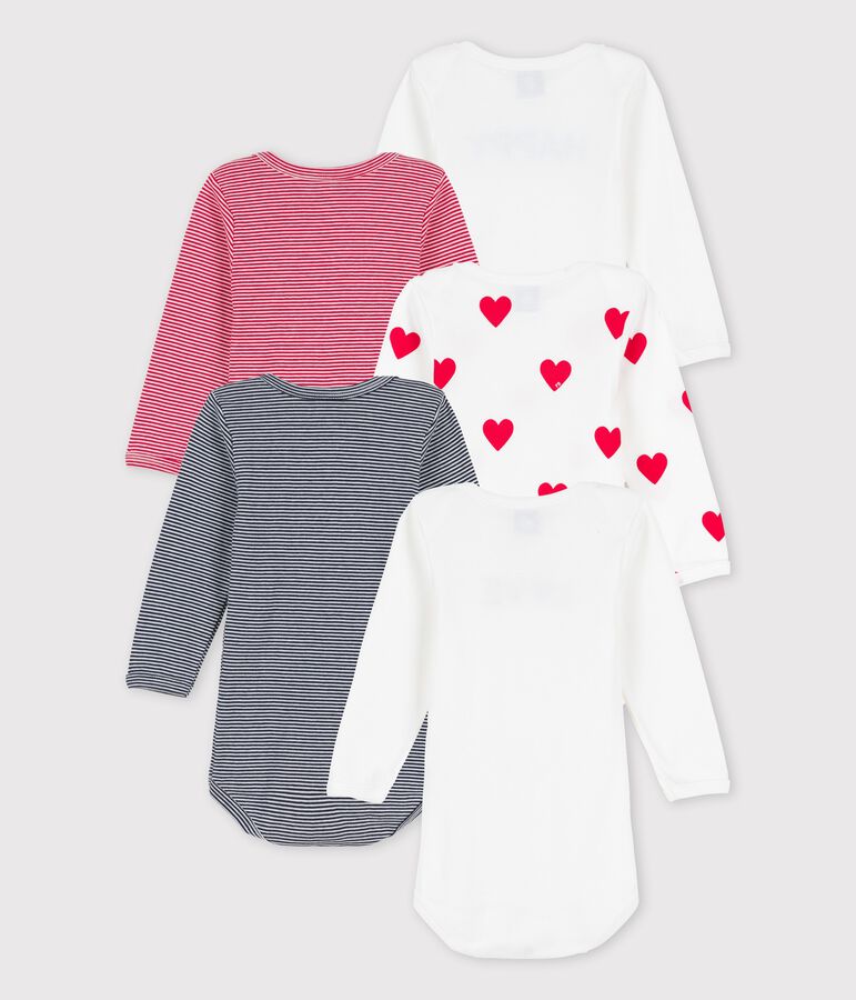 Lot de 5 bodies b&eacute;b&eacute; en c&ocirc;te multicouleur