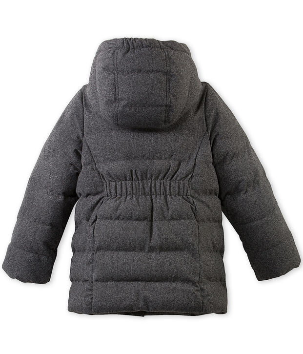 Doudoune fille en flanelle d&eacute;perlante gris