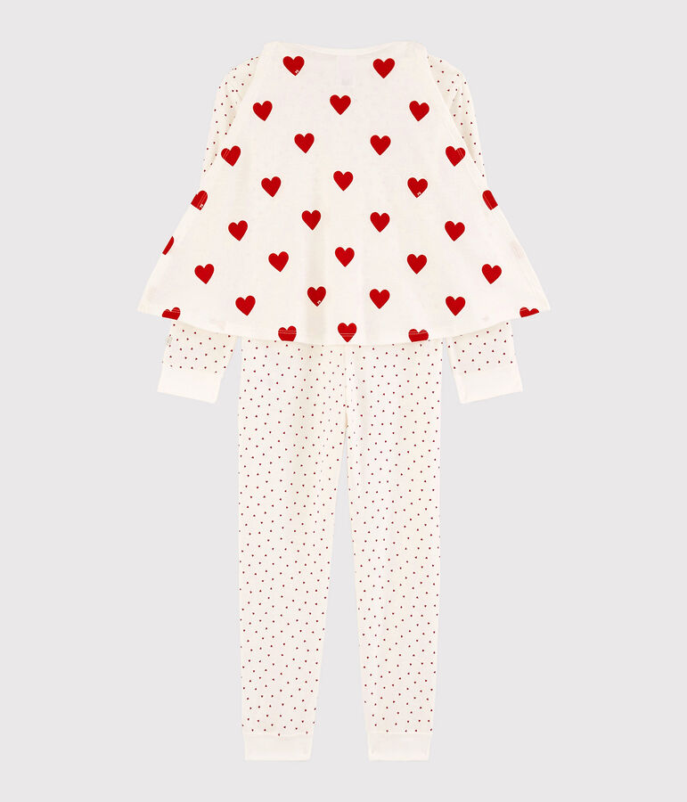 Jumpsuit superheldenkostuum voor babymeisjes, van biologisch katoen wit MARSHMALLOW/rood TERKUIT