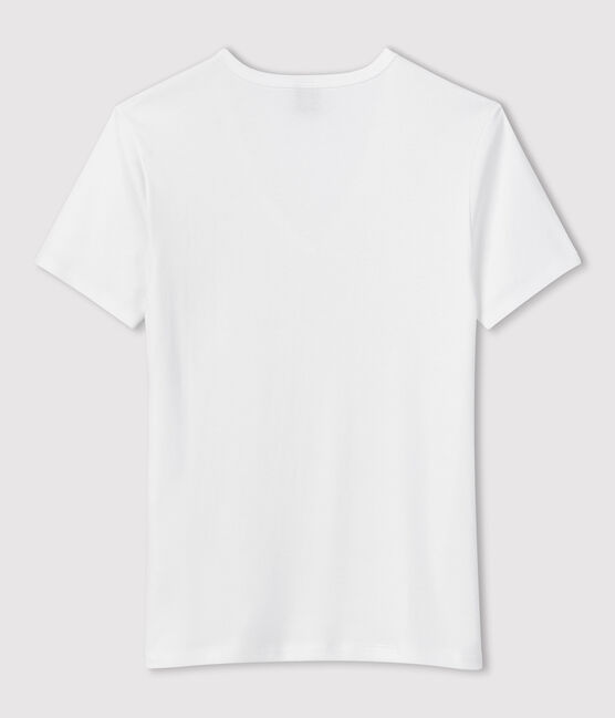 Iconisch katoenen Dames T-shirt met V-hals wit ECUME