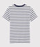 T-shirt col rond iconique en coton rayé Femme blanc MARSHMALLOW/bleu SMOKING