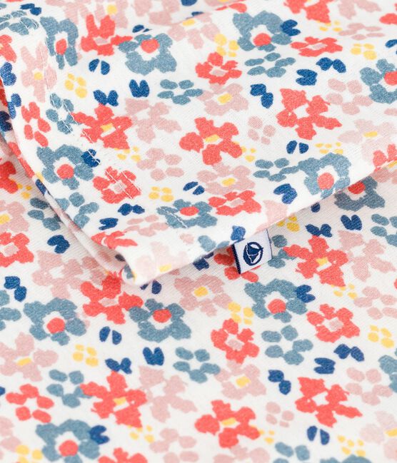 Katoenen geknoopte pyjama met print voor kinderen wit MARSHMALLOW/wit MULTICO