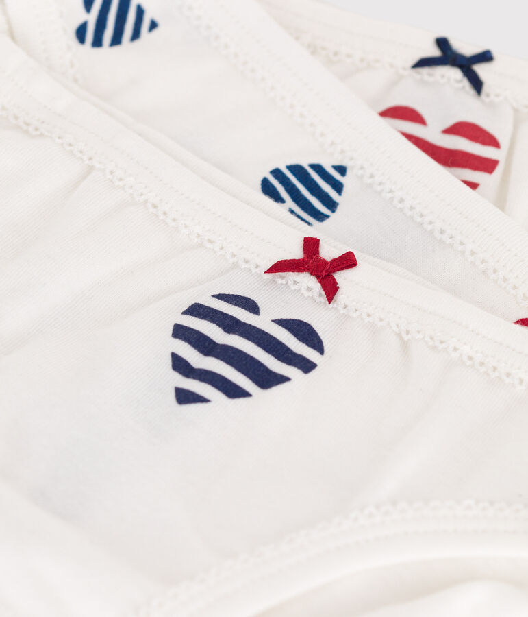 Setje met drie katoenen onderbroekjes met hartjesprint voor kinderen multicouleur