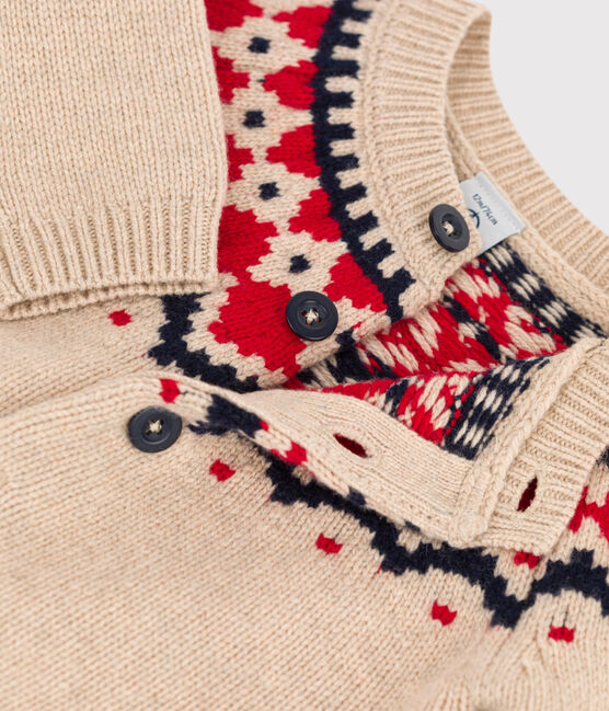 Babycardigan in tricot van wol en katoen TRENCH/ MULTICO